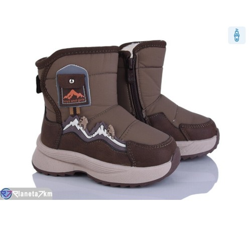 Дутики дитячі на зиму (8 пар р.22-27) коричневий  "Kamila"