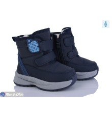 Дутики дитячі на зиму (8 пар р.22-27) синій  "Kamila"