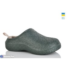 Жіночі сабо на зиму (8 пар р.37-41) зелений  "Korka"