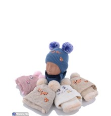 Дитяча шапка на зиму (5 шт. р.сетка 42-44) мікс  "DOMINGO"