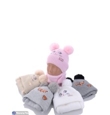 Дитяча шапка на зиму (5 шт. р.сетка 42-44) мікс  "DOMINGO"