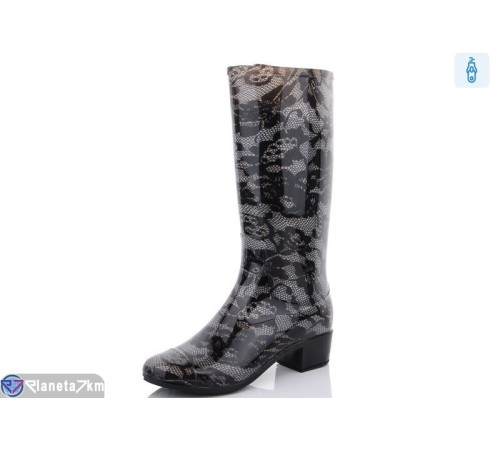 Жіноче гумове взуття на весну/осінь (6 пар р.36-41) чорний  "Kalabok"