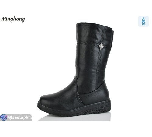 Чоботи жіночі на зиму (6 пар р.37-42) чорний  "HORSE"