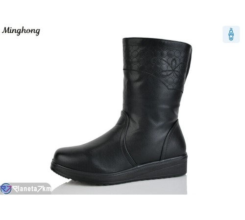 Чоботи жіночі на зиму (6 пар р.41-43) чорний  "HORSE"