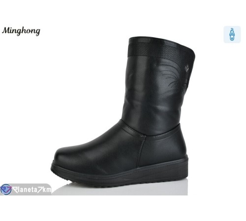 Чоботи жіночі на зиму (6 пар р.41-43) чорний  "HORSE"