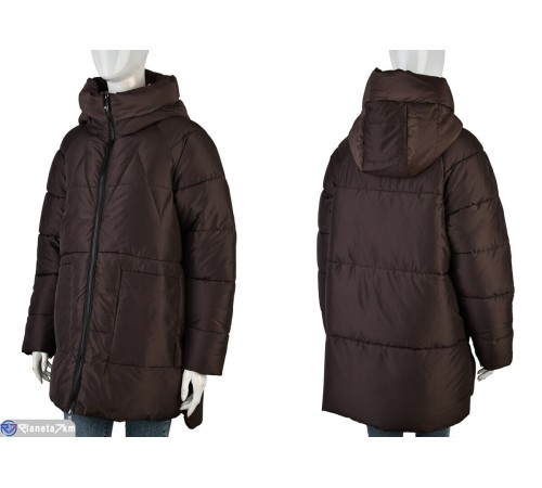 Куртка жіноча на зиму (5 шт. р.сетка L-4XL) коричневий  "Mirella"