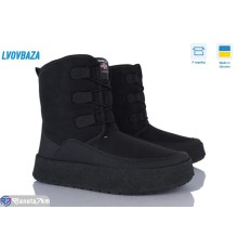 Черевики жіночі на зиму (8 пар р.37-42) чорний  "LEOBAZA"