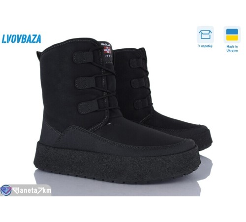 Черевики жіночі на зиму (8 пар р.37-42) чорний  "LEOBAZA"