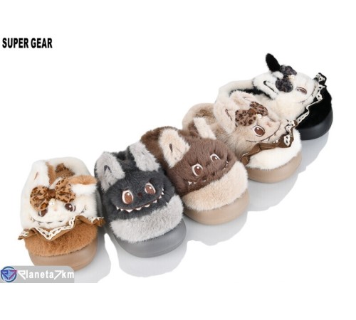 Тапки дитячі на зиму (12 пар р.28-33) мікс  "Super Gear"