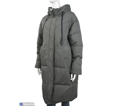 Пальто жіноче на зиму (3 шт. р.сетка 52-58) зелений  "Kalabok"