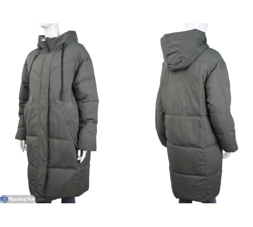 Пальто жіноче на зиму (3 шт. р.сетка 52-58) зелений  "Kalabok"