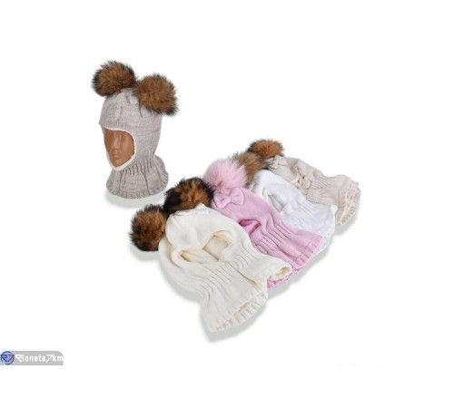 Дитяча шапка на зиму (5 шт. р.сетка 48-50) мікс  "DOMINGO"