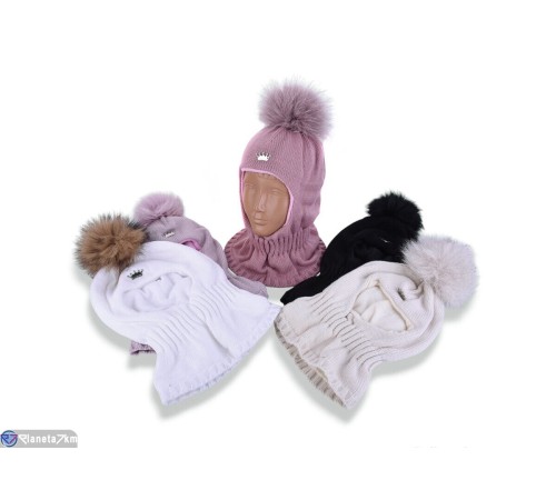 Дитяча шапка на зиму (5 шт. р.сетка 50-52) мікс  "DOMINGO"