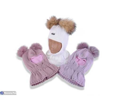 Дитяча шапка на зиму (5 шт. р.сетка 50-52) мікс  "DOMINGO"