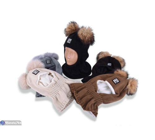 Дитяча шапка на зиму (5 шт. р.сетка 50-52) мікс  "DOMINGO"