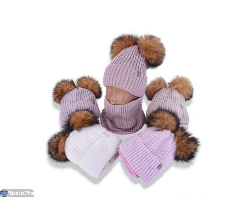 Дитяча шапка на зиму (5 шт. р.сетка 50-52) мікс  "DOMINGO"