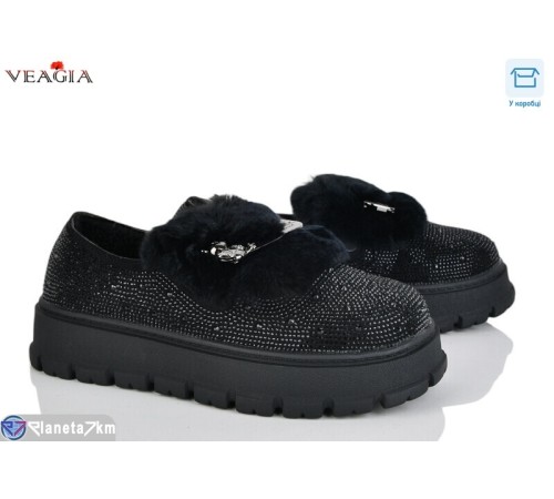 Туфлі жіночі на зиму (8 пар р.36-41) чорний  "Veagia-ADA"