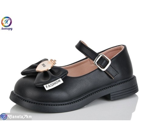 Дитячі туфлі на весну/осінь (8 пар р.26-30) чорний  "Леопард"