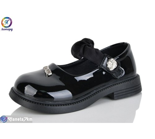 Дитячі туфлі на весну/осінь (8 пар р.26-30) чорний  "Леопард"