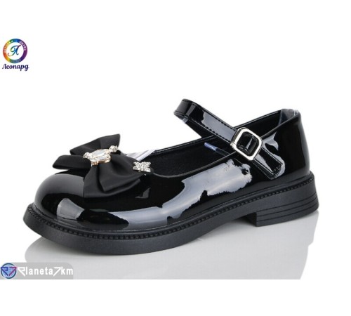 Дитячі туфлі на весну/осінь (8 пар р.31-36) чорний  "Леопард"