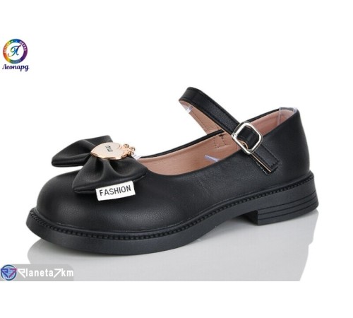 Дитячі туфлі на весну/осінь (8 пар р.31-36) чорний  "Леопард"