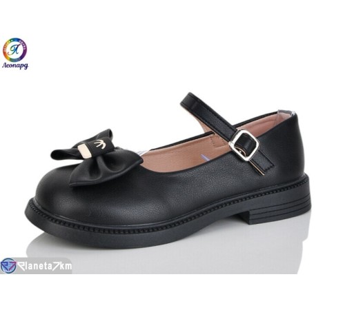 Дитячі туфлі на весну/осінь (8 пар р.31-36) чорний  "Леопард"