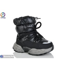 Дутики дитячі на зиму (8 пар р.31-36) чорний  "Леопард"