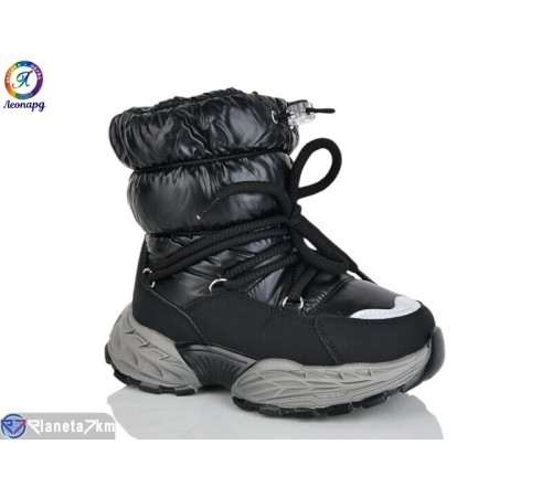 Дутики дитячі на зиму (8 пар р.31-36) чорний  "Леопард"