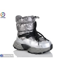 Дутики дитячі на зиму (8 пар р.31-36) срібний  "Леопард"