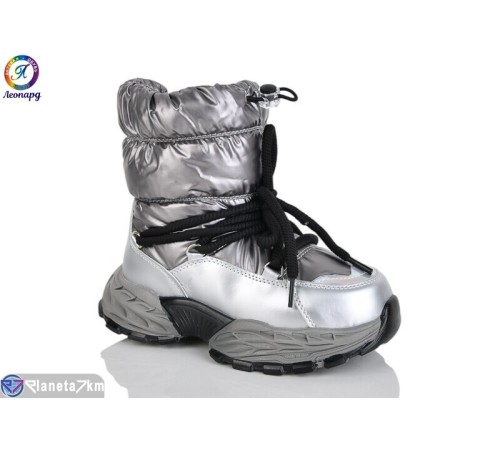 Дутики дитячі на зиму (8 пар р.31-36) срібний  "Леопард"