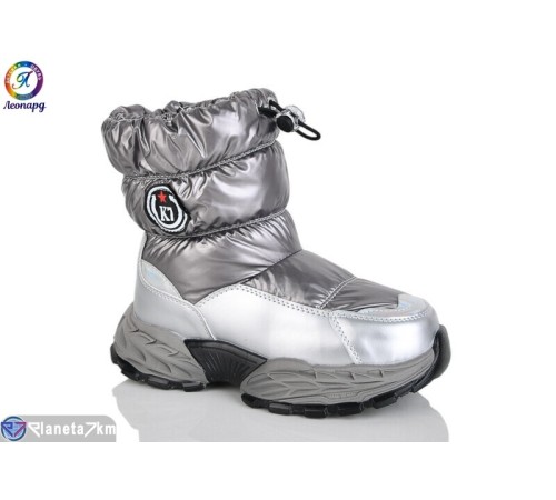 Дутики дитячі на зиму (8 пар р.31-36) срібний  "Леопард"