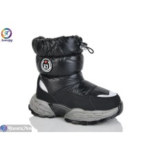 Дутики дитячі на зиму (8 пар р.31-36) чорний  "Леопард"