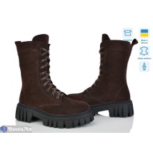 Черевики жіночі на зиму (6 пар р.37-41) коричневий  "FOX"
