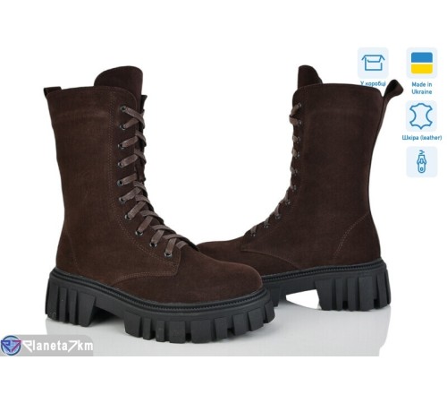 Черевики жіночі на зиму (6 пар р.37-41) коричневий  "FOX"