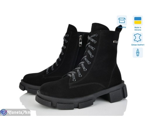 Черевики жіночі на зиму (6 пар р.36-41) чорний  "FOX"