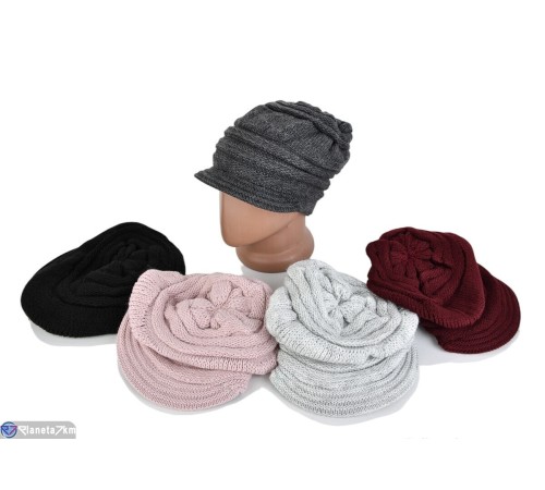 Шапка жіноча на зиму (5 шт. р.сетка One size) мікс  "VIOLA"