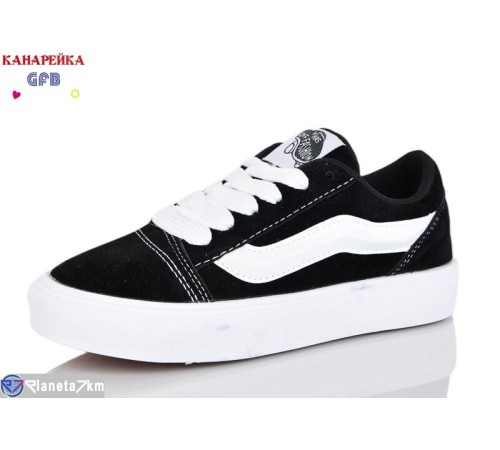 Дитячі кеди на весну/осінь (8 пар р.32-37) чорний  "GFB-Канарейка"