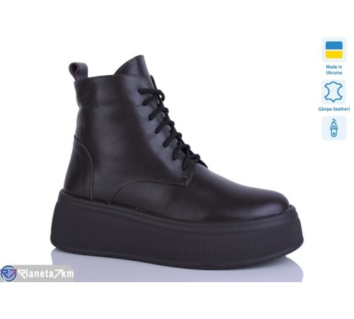 Черевики жіночі на зиму (6 пар р.37-41) коричневий  "LIKA"