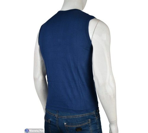 Майка чоловіча на весну/осінь (6 шт. р.сетка 46-48) синій  "VERONIKA"