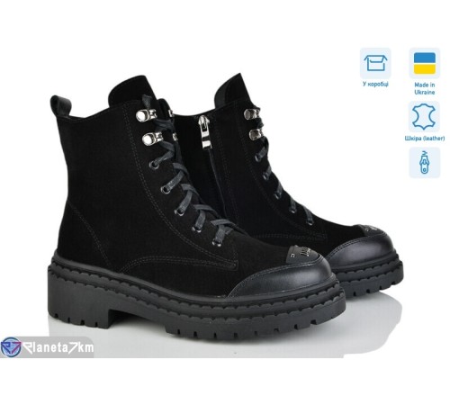 Черевики жіночі на зиму (6 пар р.36-41) чорний  "FOX"