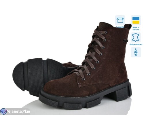 Черевики жіночі на зиму (6 пар р.36-41) коричневий  "FOX"