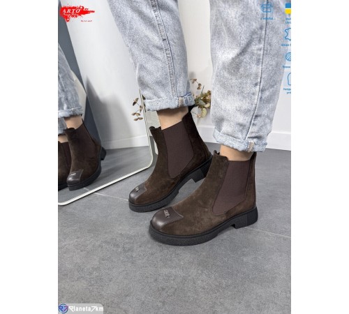 Черевики жіночі на зиму (8 пар р.36-41) коричневий  "ARTO"