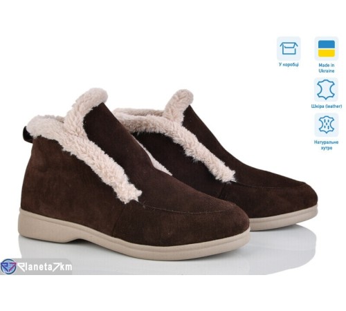 Черевики жіночі на зиму (6 пар р.36-41) коричневий  "ERIKA"