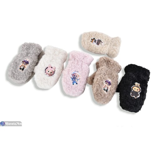 Рукавиці дитячі на зиму (12 шт. р.сетка One size) мікс  "CAROLLA"