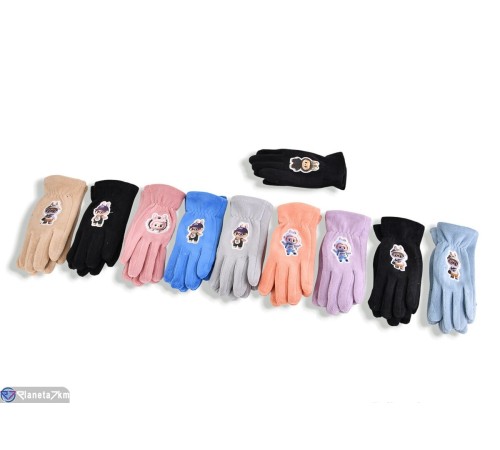 Рукавички дитячі на зиму (12 шт. р.сетка One size) мікс  "CAROLLA"