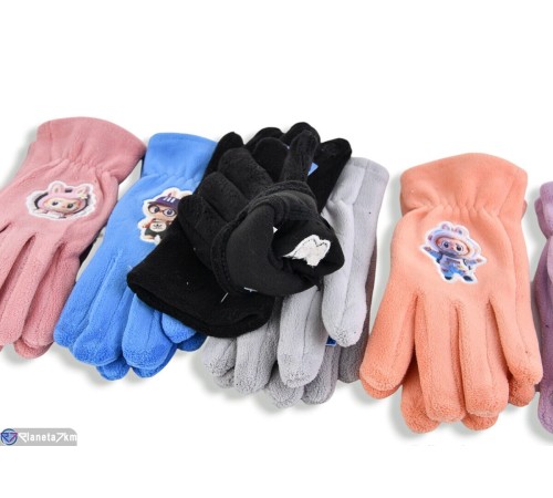 Рукавички дитячі на зиму (12 шт. р.сетка One size) мікс  "CAROLLA"