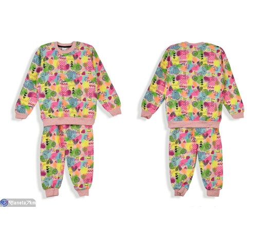 Дитяча піжама на зиму (5 шт. р.сетка 8-12) рожевий  "Olla"