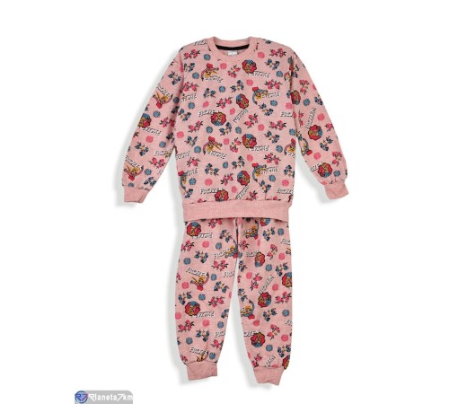 Дитяча піжама на зиму (5 шт. р.сетка 8-12) рожевий  "Olla"