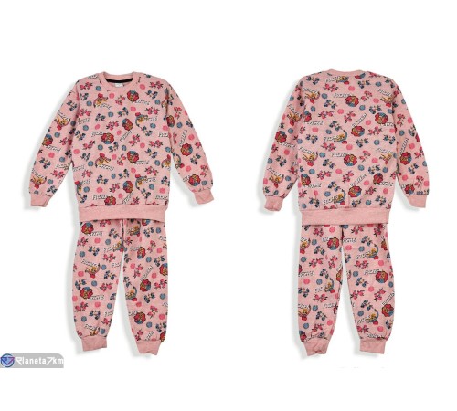 Дитяча піжама на зиму (5 шт. р.сетка 8-12) рожевий  "Olla"