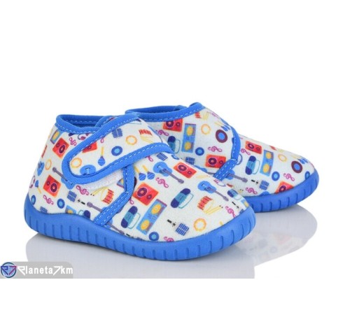 Тапки дитячі на весну/осінь (6 пар р.25-30) блакитний  "LUXORIS"